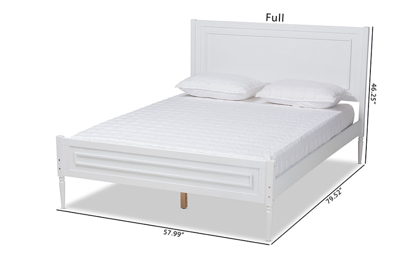 Branca Modern and Contemporary White Finished Wood Full Size Platform Bed