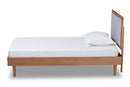 Holden Light Gray Fabric Walnut Brown Twin Size Platform Bed Baxton