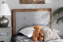 Colorado Light Gray Fabric Upholstered and Walnut Brown Twin Size Headboard Baxton