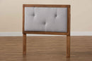Colorado Light Gray Fabric Upholstered and Walnut Brown Twin Size Headboard Baxton