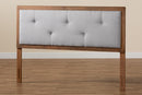 Colorado Light Gray Fabric Upholstered and Walnut Brown Queen Size Headboard Baxton