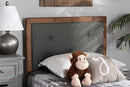 Colorado Dark Gray Fabric Upholstered and Walnut Brown Twin Size Headboard Baxton