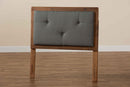 Colorado Dark Gray Fabric Upholstered and Walnut Brown Twin Size Headboard Baxton