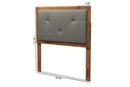 Colorado Dark Gray Fabric Upholstered and Walnut Brown Twin Size Headboard Baxton