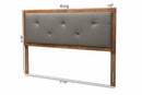 Colorado Dark Gray Fabric Upholstered and Walnut Brown Full Size Headboard Baxton