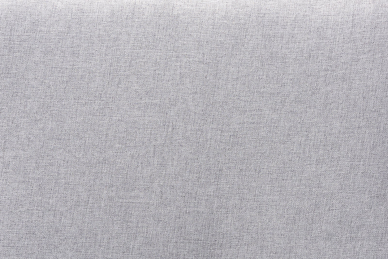 Nata Modern and Contemporary Light Gray Fabric Upholstered and Walnut Brown Finished Wood Twin Size Headboard