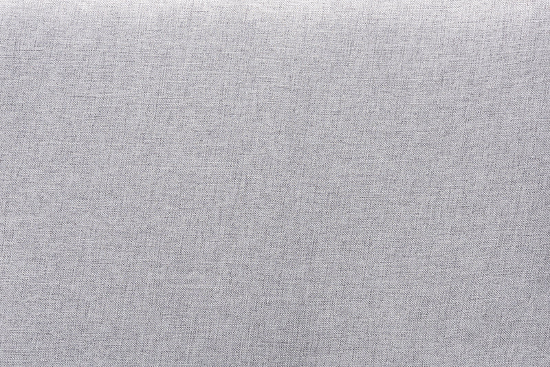 Nata Modern and Contemporary Light Gray Fabric Upholstered and Walnut Brown Finished Wood King Size Headboard