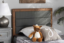 Nata Dark Gray Fabric Upholstered and Walnut Brown Twin Size Headboard Baxton