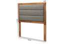Nata Dark Gray Fabric Upholstered and Walnut Brown Twin Size Headboard Baxton