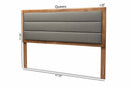 Nata Dark Gray Fabric Upholstered and Walnut Brown Queen Size Headboard Baxton