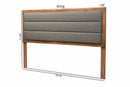 Nata Dark Gray Fabric Upholstered and Walnut Brown Queen Size Headboard Baxton