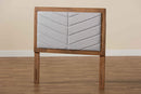 Gisa Light Gray Fabric Upholstered and Walnut Brown Twin Size Headboard Baxton