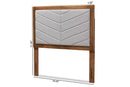 Gisa Light Gray Fabric Upholstered and Walnut Brown Twin Size Headboard Baxton