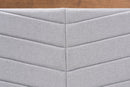 Gisa Light Gray Fabric Upholstered and Walnut Brown Queen Size Headboard Baxton