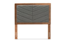 Gisa Dark Gray Fabric Upholstered and Walnut Brown Twin Size Headboard Baxton
