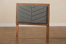 Gisa Dark Gray Fabric Upholstered and Walnut Brown Twin Size Headboard Baxton