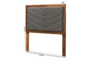 Gisa Dark Gray Fabric Upholstered and Walnut Brown Twin Size Headboard Baxton