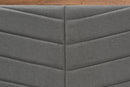 Gisa Dark Gray Fabric Upholstered and Walnut Brown King Size Headboard Baxton