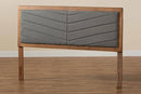 Gisa Dark Gray Fabric Upholstered and Walnut Brown Queen Size Headboard Baxton