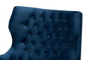 Sari Navy Blue Velvet Fabric Upholstered and Gold Finished Metal Armchair Baxton