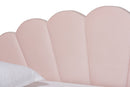 Laure Light Pink Velvet Fabric Upholstered Twin Size Daybed w/Trundle Baxton