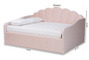 Laure Light Pink Velvet Fabric Upholstered Queen Size Daybed Baxton
