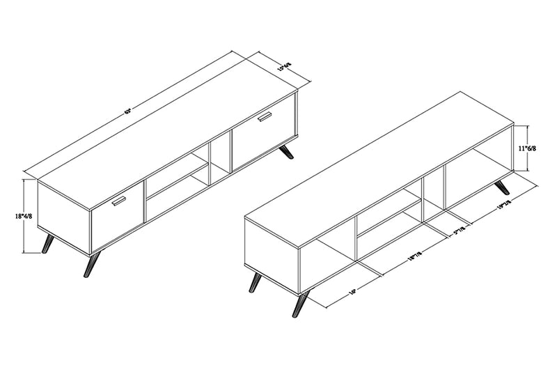 Yori Modern and Contemporary Dark Gray and Gold Finished Wood TV Stand