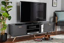 Yori Dark Gray and Gold TV Stand Baxton