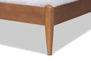 Salida Gray Fabric Walnut Brown King Size Platform Bed Baxton