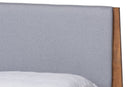 Bauer Gray Fabric Walnut Brown King Size Platform Bed Baxton