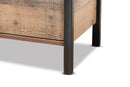 Lucina Two-Tone Rustic Oak Brown and Black Nightstand Baxton