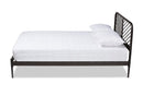 Graydon Industrial Black Bronze Metal Queen Size Platform Bed Baxton