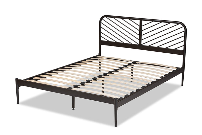 Graydon Modern and Contemporary Industrial Black Bronze Metal Queen Size Platform Bed