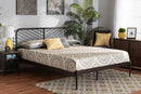 Graydon Industrial Black Bronze Metal Queen Size Platform Bed Baxton
