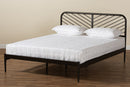 Graydon Industrial Black Bronze Metal Queen Size Platform Bed Baxton
