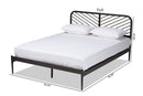 Graydon Industrial Black Bronze Metal Queen Size Platform Bed Baxton