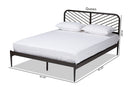 Graydon Industrial Black Bronze Metal Queen Size Platform Bed Baxton