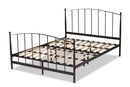 Pia Black Bronze Finished Metal Queen Size Platform Bed Baxton