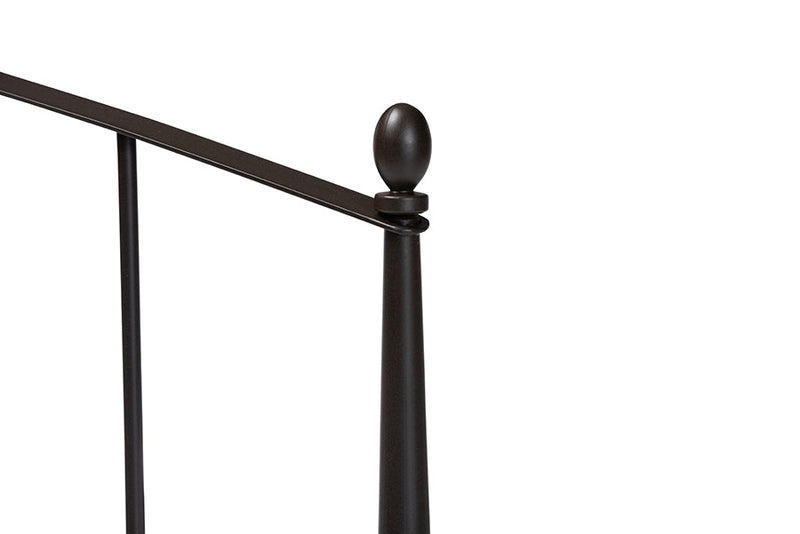 Pia Black Bronze Finished Metal Queen Size Platform Bed Baxton