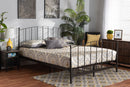 Pia Black Bronze Finished Metal Queen Size Platform Bed Baxton