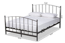 Pia Black Bronze Finished Metal Queen Size Platform Bed Baxton