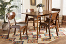 Floriane Walnut Brown 5-Piece Dining Set Baxton