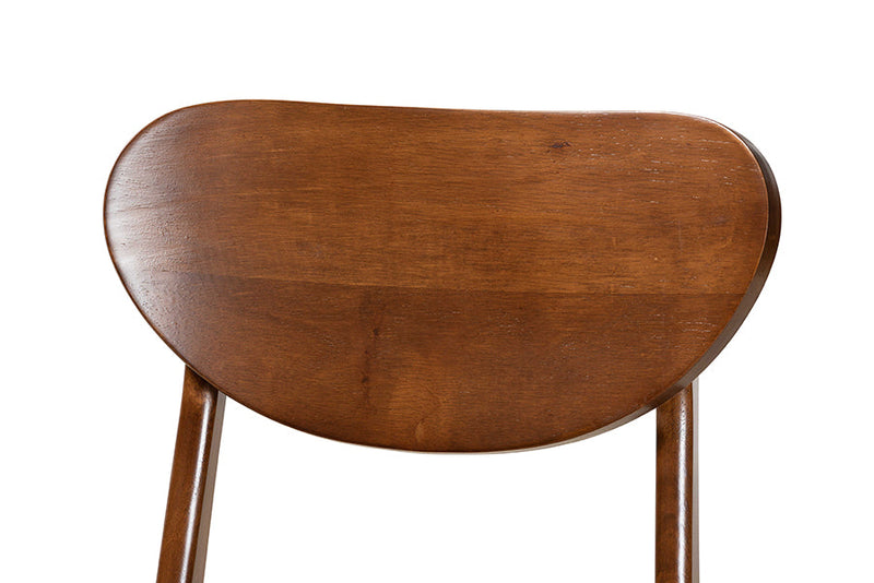 Floriane Walnut Brown 2Pc Dining Chair Set Baxton