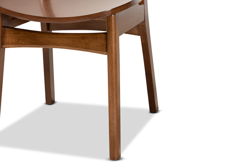 Floriane Walnut Brown 2Pc Dining Chair Set Baxton