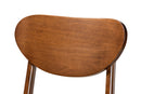 Floriane Gray Fabric Upholstered and Walnut Brown 2Pc Counter Stool Set Baxton