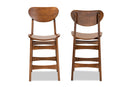 Floriane Walnut Brown 2Pc Counter Stool Set Baxton