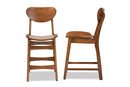 Floriane Walnut Brown 2Pc Counter Stool Set Baxton