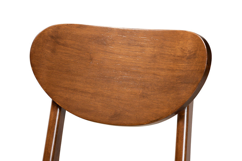 Floriane Walnut Brown 2Pc Counter Stool Set Baxton