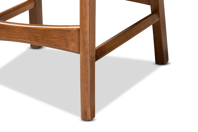 Floriane Walnut Brown 2Pc Counter Stool Set Baxton