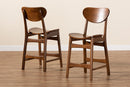 Floriane Walnut Brown 2Pc Counter Stool Set Baxton